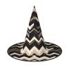 YQxwJL Black White Tan Zigzag Print Adult Wizard Hats,Hanging Floating Party Hats,Halloween Witch Hats, For Yard Porch Decor view 1