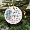 Customized Couples Christmas Ceramic Ornament 2025, God Gave Me You Ornaments, Personalized Names & Date Christian Christmas Ornament Gifts for Couples Husband Wife, Couple Xmas Tree Hanging Ornament view 3