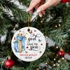 Customized Couples Christmas Ceramic Ornament 2025, God Gave Me You Ornaments, Personalized Names & Date Christian Christmas Ornament Gifts for Couples Husband Wife, Couple Xmas Tree Hanging Ornament view 4