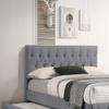 Kaimei Light Grey Burlap Upholstered Button Tufted Full Size Bed with Trundle, Kids Bedroom Furniture view 4