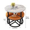 XRRJFYH Round Dining Table for 4 Modern Kitchen Table Set Dinner Table for 4 Kitchen and Dining Room Furniture Circle Breakfast Table Set for 4(Gray,80CM/31.5in) view 2