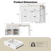 RUNNA 74.5 inch Kitchen Island with Extendable Dining Table,Rolling Island on Wheels with Spice Rack and 2 Drawers,Kitchen Storage Cart with 4 Door Cabinet (Off White#009) view 3