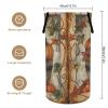 Watercolor Autumn Harvest Pumpkin Laundry Basket Large Volume,Rustic Halloween Western Farmhouse Fall Maple Leaves Dirty Clothes Basket Hampers Storage for Dorm And Family 15.7W" X27.2H" view 2