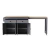 Hlcodca 74.5 Inch Modern Kitchen Island With Extendable Dining Table, Mobile Storage Islands, Grey view 4