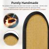 Asnefeli 4 Panel Room Divider, Double Hinged Foldable Wooden Room Divider, Individual Privacy Screen Made of Hand-Woven Rattan, Portable Wall Divider for Home Office Bedroom Bathroom (Black Natural) view 4