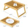 RRX Bamboo Bed Tray Table with Folding Legs, Breakfast Tray, 2 Pack (Beige) view 3