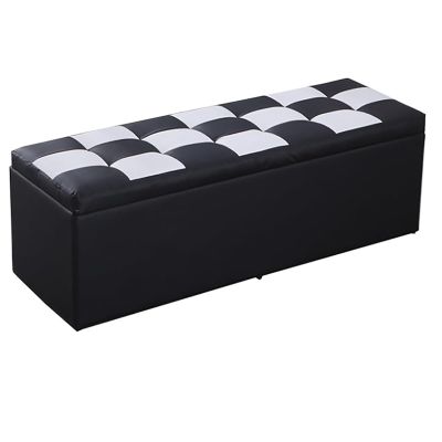 GRIPITHPY Rectangular Storage Ottoman,Comfy Storage Bench with Padded Seat,Storage Furniture End of Bed,Leather Bench for Living Room Bedroom Office Hallway (39 * 15.7 * 15.7in, Black1)