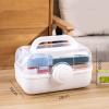 Glomora Medicine Storage Box Plastic Large Capacity Organizer for Household Office School Travel Curved Handle Transparent Lid (White(Medium)) view 2