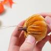 12Pcs Velvet Pumpkins Tree Decorations - 4Pcs 3'' and 8Pcs 2'' Pumpkin Hanging Fall Thanksgiving Ornament,Small Tree Brown Fabric Wrapped Fall Decor for Autumn Home Farmhouse Party (02) view 3