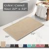 AMOAMI-Bath Mat-Absorbent Quick Dry Bathroom Floor Mats-Washable Rubber Backing Bath Mats for Bathroom Rugs Fit Under Door-Bath Rug for in Front of Sink Bathtub Shower Room, Camel 20''x32'' view 2
