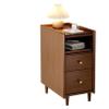 NIBHZ Solid Wood Bedside Table, All Solid Wood, Small and Narrow Cabinet, Home Bedroom Bedside Ultra-Narrow Gap Cabinet,Brown,25x41x51cm view 1