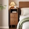 NIBHZ Solid Wood Bedside Table, All Solid Wood, Small and Narrow Cabinet, Home Bedroom Bedside Ultra-Narrow Gap Cabinet,Brown,25x41x51cm view 2