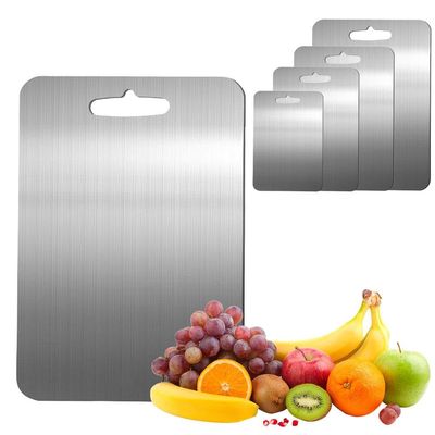DTREELS Stainless Steel Cutting Board, Non Slip Non Stick Cutting Board, Double-Sided Food Grade Meat Cutting Board, for Chopping Vegetables and Meat, Kneading Dough for Home Kitchen Cooking