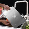 DTREELS Stainless Steel Cutting Board, Non Slip Non Stick Cutting Board, Double-Sided Food Grade Meat Cutting Board, for Chopping Vegetables and Meat, Kneading Dough for Home Kitchen Cooking view 3