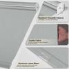 Sulugood Blackout Roller Shades, Cordless Linen Window Blinds, Blackout Roller Blinds with Cassette Valance Thermal Insulated Window Shades for Home Office Bedroom, Light Grey, 64" W x 84" H view 3
