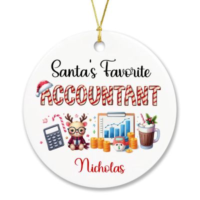 Accountant Ornament Xmas 2026, Personalized Name Santa's Favorite Accountants Ornament Gift for Accountant, Finance Christmas Tree Ornaments, Custom CPA Keepsake Ornaments, CPA Christmas Keepsake