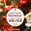 Accountant Ornament Xmas 2026, Personalized Name Santa's Favorite Accountants Ornament Gift for Accountant, Finance Christmas Tree Ornaments, Custom CPA Keepsake Ornaments, CPA Christmas Keepsake view 2