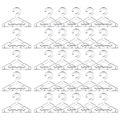 PATIKIL 50pcs Clothes Hanger Earring Holder, Mini Acrylic Coat Hangers Earring Hangers Hanger Rack for Earring Holder Organizer Stand Studs, Silver Tone