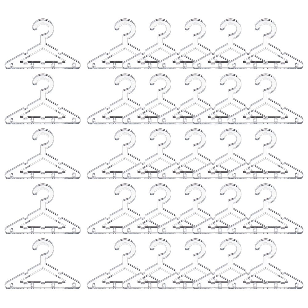 PATIKIL 50pcs Clothes Hanger Earring Holder, Mini Acrylic Coat Hangers Earring Hangers Hanger Rack for Earring Holder Organizer Stand Studs, Silver Tone