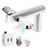 agreilduite Touchless Bathroom Faucets,2 in 1 Contactless Cleaning-Clean Left + Dry Right,Hand Dryer -7-10s Fast Drying,Induction Water Tap-Hot &Cold Regulating Valve,for Under-Counter Basin,Silver view 1