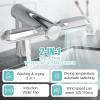 agreilduite Touchless Bathroom Faucets,2 in 1 Contactless Cleaning-Clean Left + Dry Right,Hand Dryer -7-10s Fast Drying,Induction Water Tap-Hot &Cold Regulating Valve,for Under-Counter Basin,Silver view 2