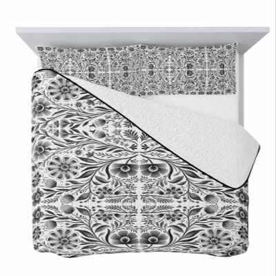 TocaHome Summer Quilts Twin XL Size, Lightweight Quilted Coverlet Floral Gray Comforter Set for Bed, All Season Bedspreads Abstract Nation Style Flowers Leaf Vintage Soft Quilt Bedding 68x98 Inch