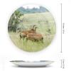 Animal Red Hartbeest Decorative Plate for Wall Hanging Modern Wall Decor Art Ceramic Plate with Display Stand Round Porcelain Household Plates Dinner Dessert Dish 6" view 2