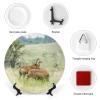 Animal Red Hartbeest Decorative Plate for Wall Hanging Modern Wall Decor Art Ceramic Plate with Display Stand Round Porcelain Household Plates Dinner Dessert Dish 6" view 3