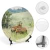 Animal Red Hartbeest Decorative Plate for Wall Hanging Modern Wall Decor Art Ceramic Plate with Display Stand Round Porcelain Household Plates Dinner Dessert Dish 6" view 4