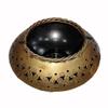 Vishnu Handicrafts Store Home Decor Tealight Holder/Perforated Degchi Style Candle Stand/Antique Finished Dhoop Incense/Tealight Holder Degchi Pot - Black Golden Chrome Polished view 3