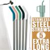 purifyou Reusable Produce Bags (S9), Stainless Steel Straws (S5), & Glass Water Bottles (S6) - Eco-Friendly Storage & Drinking Solutions for Juicing, Hydration, and Shopping Needs view 4