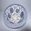 Bathroom Ceramic Blue Basin, Kitchen Vessel Sink, Countertop Floral Basin, Bowl Sink, Bathroom Remodeling, Vanity, Glossy Washstand, Powder (Diameter: 45 Cm - 18 Inches) view 2