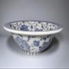 Bathroom Ceramic Blue Basin, Kitchen Vessel Sink, Countertop Floral Basin, Bowl Sink, Bathroom Remodeling, Vanity, Glossy Washstand, Powder (Diameter: 45 Cm - 18 Inches) view 3