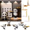 GINTBN Panda Key Tray Statue, Resin Panda Key Bowl for Entryway Table, Creative Animal Sculpture Panda Statue Key Holder Candy Jewelry Earrings Tray for Home Dining Table Decor view 2