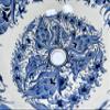 Bathroom Vanity Vessel Blue Sink, Floral Washbasin, Half Bathroom Sink, Pottery Decorative Basin, Ceramic Bath Decor, Remodeling, Midcentury (Diameter: 45 Cm - 18 Inches) view 2