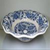 Bathroom Vanity Vessel Blue Sink, Floral Washbasin, Half Bathroom Sink, Pottery Decorative Basin, Ceramic Bath Decor, Remodeling, Midcentury (Diameter: 45 Cm - 18 Inches) view 4