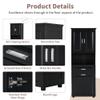 JIVOIT 70" H Tall Bathroom Cabinet with Laundry Basket, Double Cabinets with Doors and Open Storage Space, Tilt-Out Laundry Hamper and Upper Storage Cabinet (Black * 102) view 4