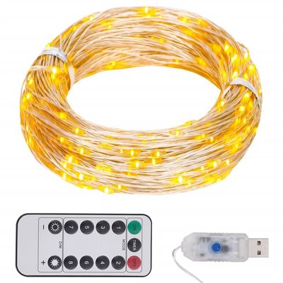 LED String with 150 LEDs Warm White 49.2',LED String Lights Warm White 49.2FT 150 LED Copper Wire Fairy Lights with 8 Modes & Remote Control for Indoor Outdoor Christmas Party Wedding Home Decoration