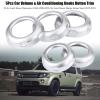 Akozon for Silver Chrome Car Volume & Air Conditioning Knobs Trim Cover (5Pcs) for Discovery 4 LR4 (2009-2016) & for Sport view 4