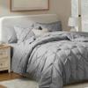 Nestl 7 Piece Comforter Set - Pinch Pleated King Comforter, All Season Bed Set, Grey Bed in a Bag with Flat & Fitted Sheet, Pillowcases & Shams view 1