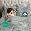 Nestl Queen Comforter Set 7 Piece - Pinch Pleated Comforters Queen Size Sage Green, Bed in a Bag Queen All Season, Queen Size Comforter Set Bedding with Flat Sheet, Fitted Sheet, Pillowcases and Shams view 3