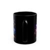 ElegantlySimple - Made in the USA - Midnight Flowers Coffee Mug, Magical Lotus Blooms Black Ceramic Mug, Fantasy Blue Tea Cup view 4