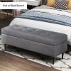 Storage Ottoman Bench with Padded Seat Storage Chest with Metal Legs End of Bed Bench with Hidden Storage Upholstered Entryway Bench Footrest for Bedroom view 3