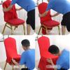 ZYANLING Kitchen Chair Covers with Skirt Spandex, Stretch Dining Chair Slipcovers Removable Chair Cover for Wedding,Banquet,and Party Decoration (6 Piece,Red) view 4