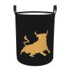 Spanish Bull Laundry Basket Round Portable Storage Box Organizer Laundry Basket Portable Laundry Organizer view 1