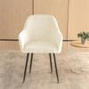 ZYANLING Stretch Dining Chair Covers Velvet Curved Back Chair Slipcovers with Armrest, Swivel Armchair Cover Removable Washable for Dining Room Wedding Party Hotel (Beige,6 PCS) view 2