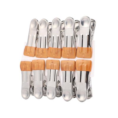 NEHXMA Clothes Pegs for Washing Line 1 Set 20Pcs Dip Slip Stainless Steel Clothespin Metal peg Clips Sock Drying Clip Laundry(Golden)