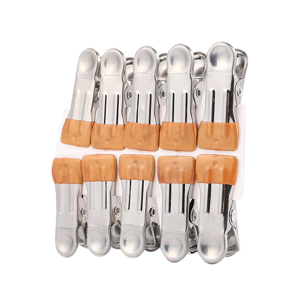 NEHXMA Clothes Pegs for Washing Line 1 Set 20Pcs Dip Slip Stainless Steel Clothespin Metal peg Clips Sock Drying Clip Laundry(Golden)