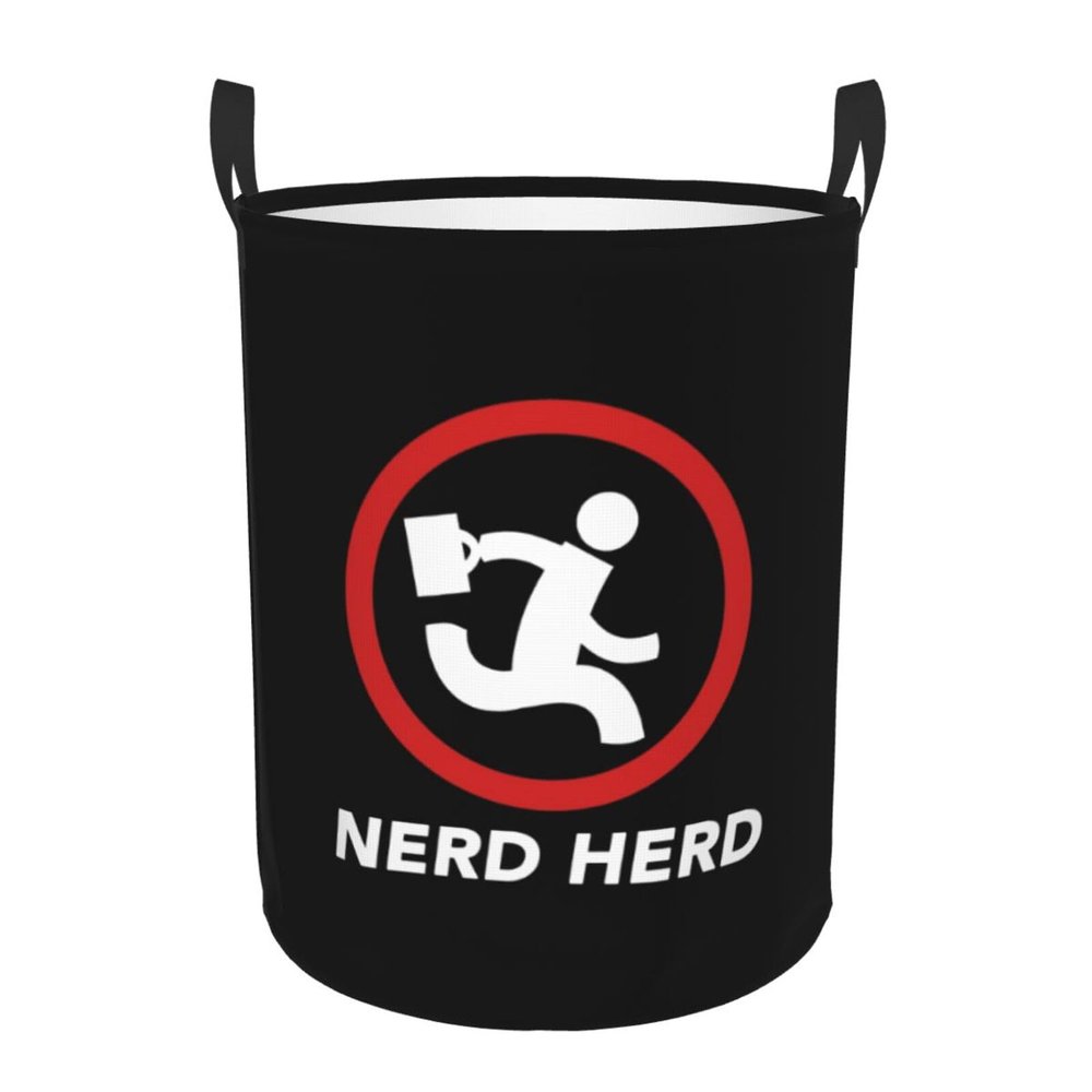 Join The Nerd Herd Laundry Basket Round Portable Storage Box Organizer Laundry Basket Portable Laundry Organizer