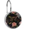asebiunh Hawk Moth Rose Flowers Pattern Shower Curtain Hooks Decorative, Set of 12 Crystal Shower Curtain Hooks Rings for Bathroom, Baby Room, Bedroom, Living Room Dcor view 1
